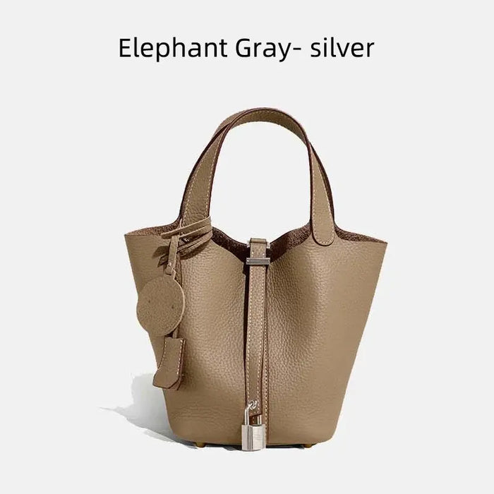 Cowhide Leather Bucket Bag – Soft Fashion for Four Seasons SF