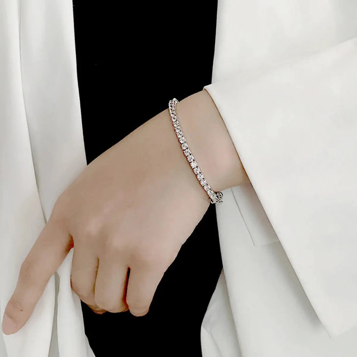Moissanite Vintage Bracelet – 925 Sterling Silver Unisex Jewelry - Samanta Factory