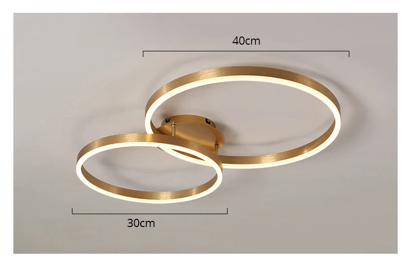 Modern LED Chandelier – Dimmable Semi-Flush Mount with Remote Control - Samanta Factory