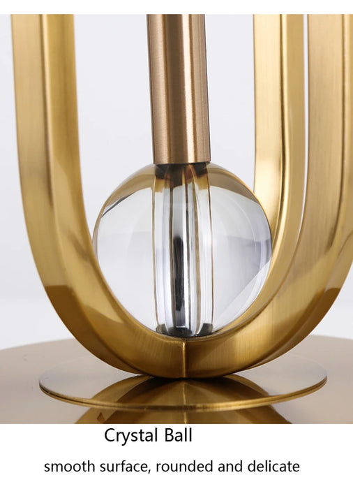 European-Style Bedside Table Lamp – Fabric Shade with Crystal Accent - Samanta Factory