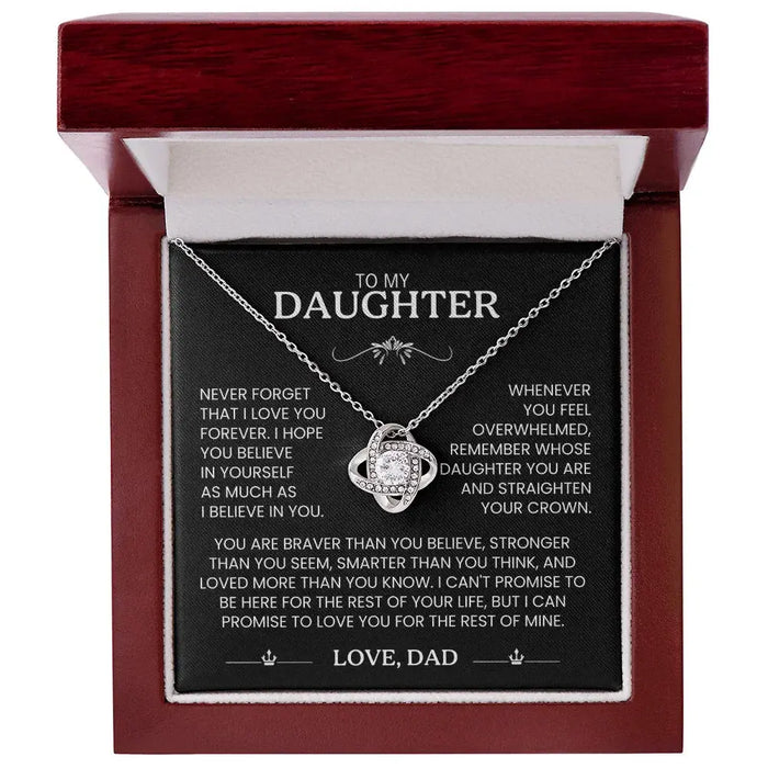 Heart Knot Pendant Necklace – Sparkling Zircon Gift for Daughters SF