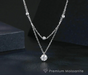 Round D-color VVS1 moissanite pendant in 925 sterling silver with 18K white gold plating