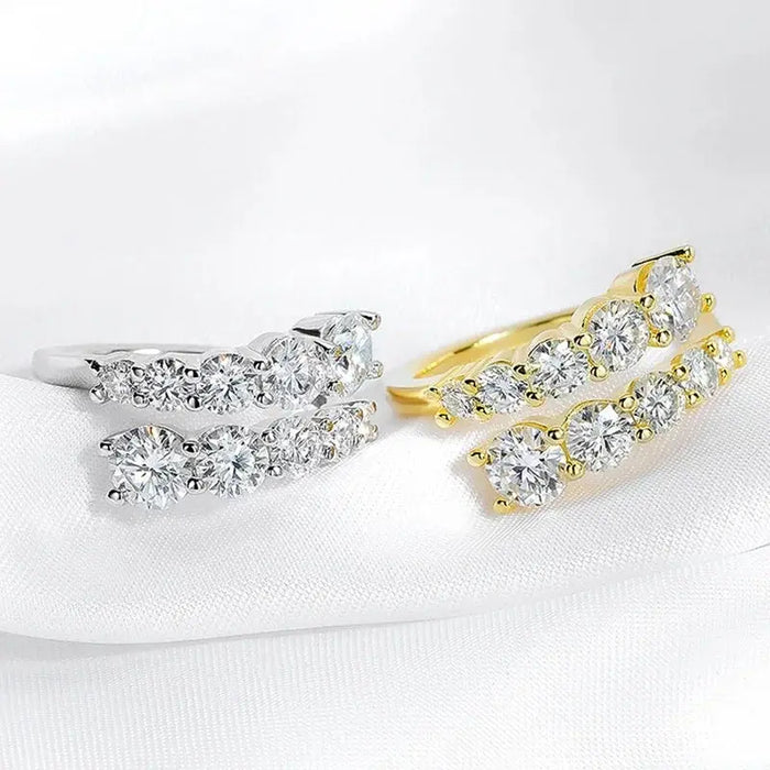 Moissanite Bridal Ring – D-Color VVS1 Round Cut in 925 Sterling Silver SF