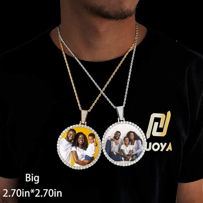 Custom Photo Necklace – Personalized Medallion Picture Pendant Chain SF