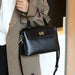 Women’s  Leather Shoulder Bag – Compact Casual Satchel SF