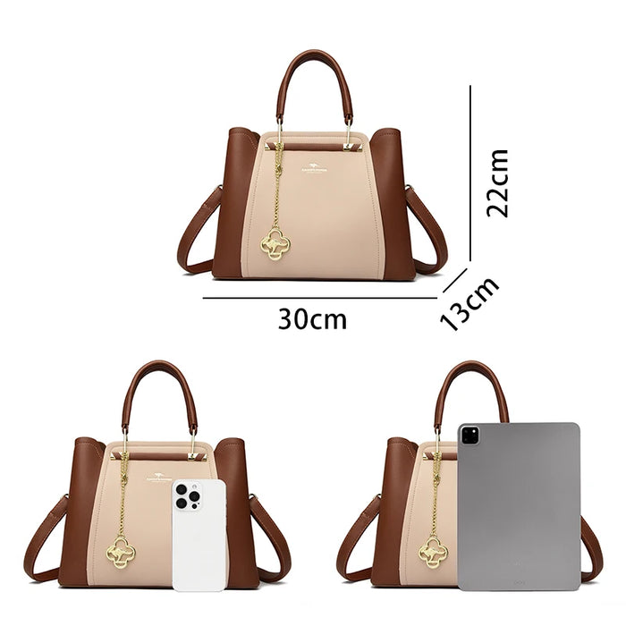 Designer Inspired PU Leather Shoulder Bag – Luxury Casual Tote for Women - Samanta Factory