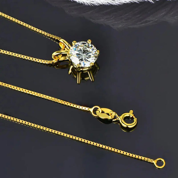 Classic Moissanite Pendant & Stud Earrings Set with Certificate SF