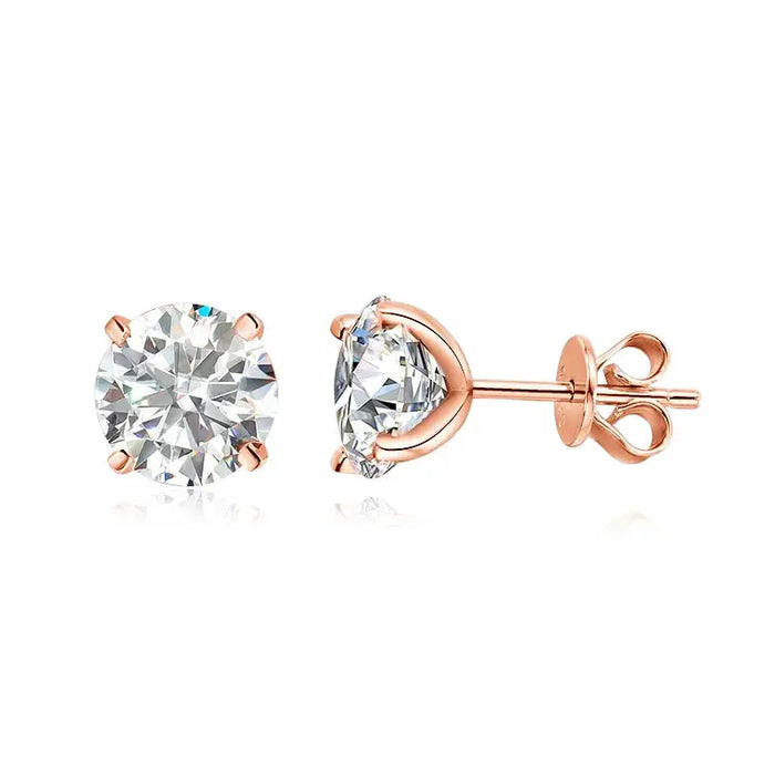 Premium Moissanite Stud Earrings – Brilliant D Color VVS1 Stones SF