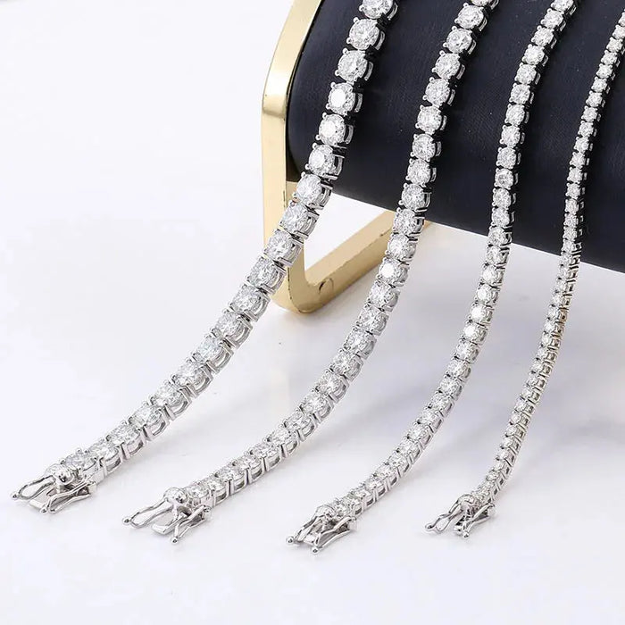 Moissanite Tennis Necklace – D Color VVS1 S925 Sterling Silver Link Chain for Women and Men SF
