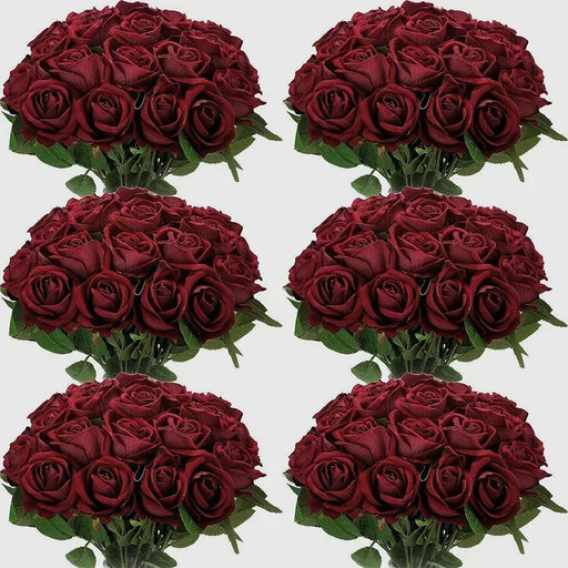 50PCS artificial velvet roses bouquet for wedding and home decoration