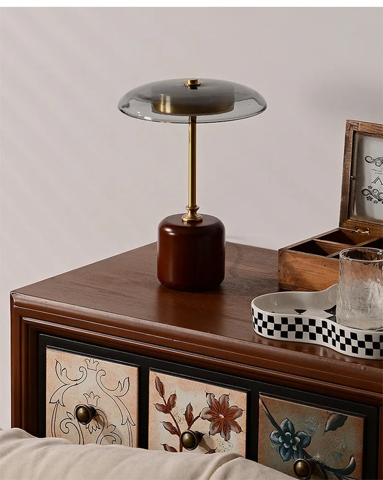 French Retro Floor Lamp – Luxury LED Table & Bedside Lighting with Clear Glass Shade - Samanta Factory