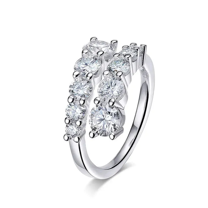 Moissanite Bridal Ring – D-Color VVS1 Round Cut in 925 Sterling Silver SF