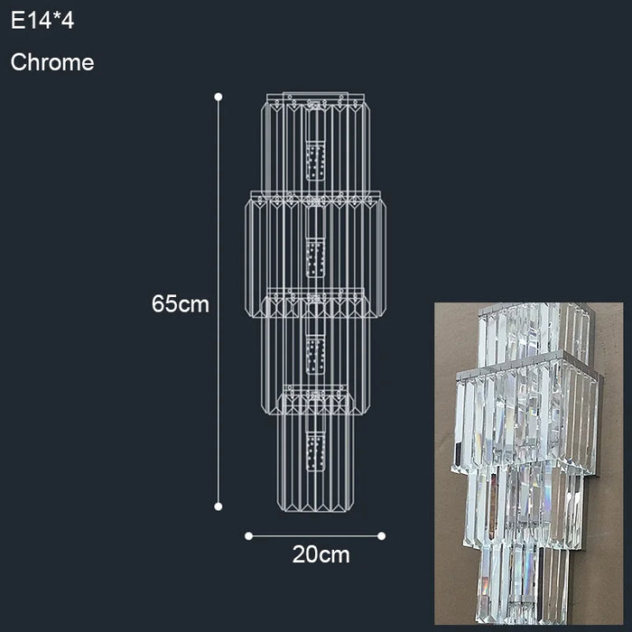 Crystal Wall Lamp – Modern Gold LED Lighting for Dining & Bedroom - Samanta Factory