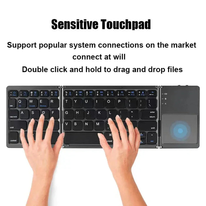 Foldable Bluetooth Keyboard – 81-Key Mini Wireless with Touchpad for iOS, Android & Windows SF