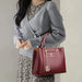 Women’s Soft PU Leather Handbag – Fashionable Casual Tote with Sequined Detail - Samanta Factory