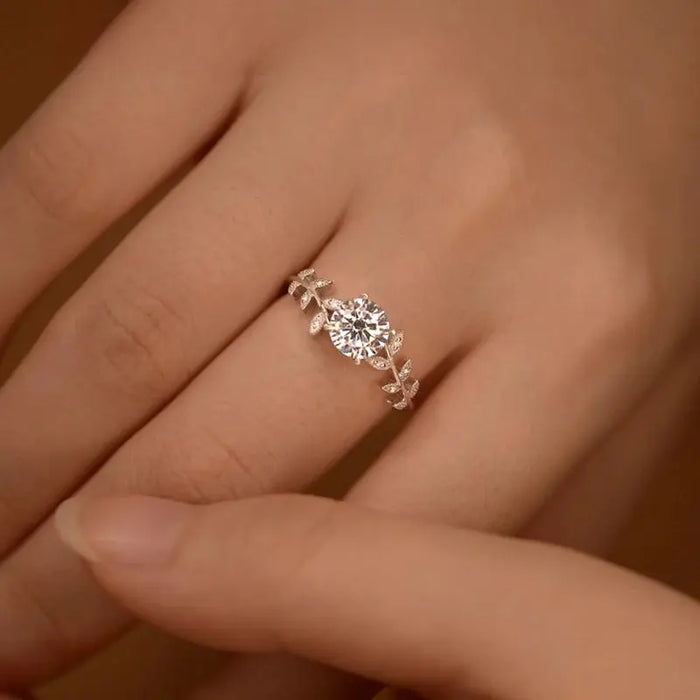 Moissanite Ring – S925 Sterling Silver 18K White Gold Plated SF