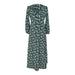 Women’s V-Neck Floral Maxi Dress – High-Waist Slit for Effortless Boho Chic - Samanta Factory