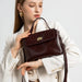 Women’s  Leather Shoulder Bag – Compact Casual Satchel SF