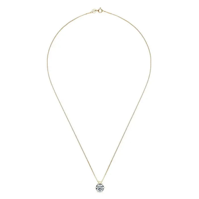 Moissanite Pendant Necklace – D-Color Round Solitaire SF