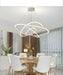 Art Deco Pendant Light – White Acrylic & Iron Chandelier with Remote Control - Samanta Factory