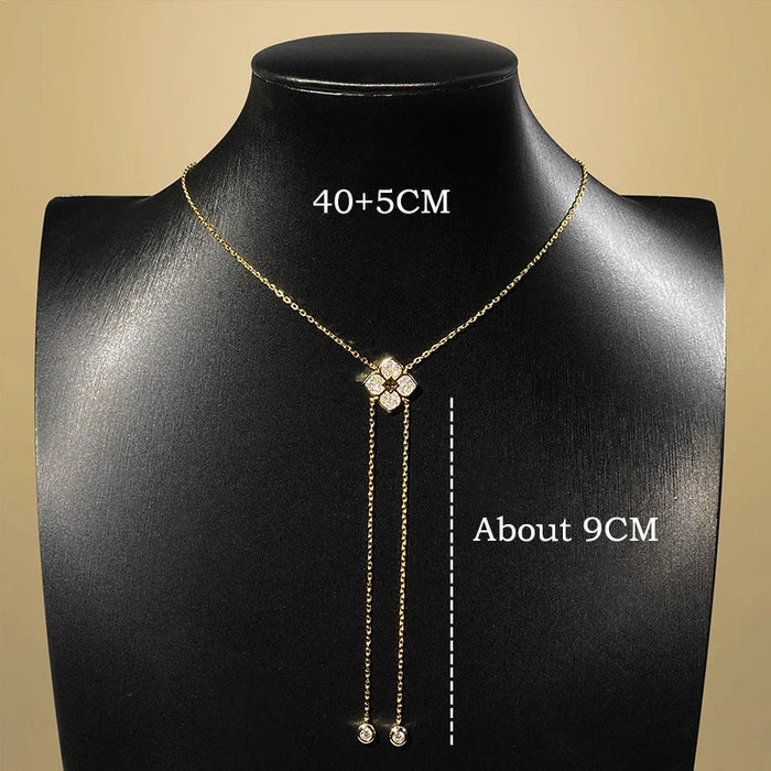 Moissanite Necklace – Full Round-Cut Sparkle in 925 Sterling Silver SF
