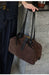 Women's Genuine Cowhide Leather Tote Bag – Large Capacity Suede Velvet Shoulder Handbag SF