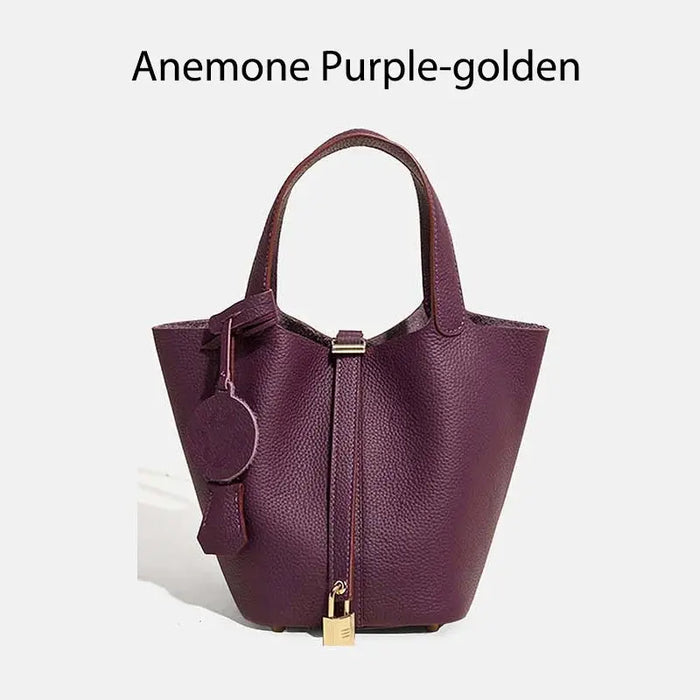 Cowhide Leather Bucket Bag – Soft Fashion for Four Seasons SF