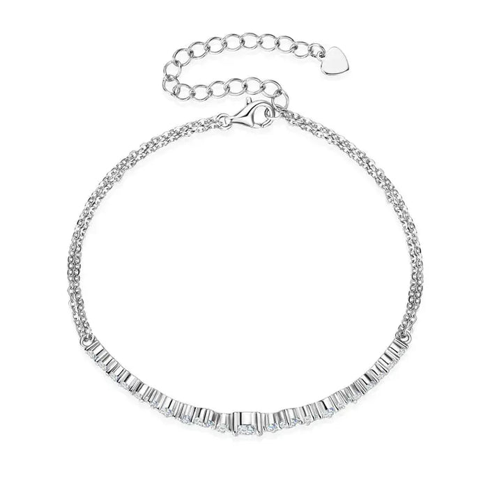 Moissanite Bracelet – Adjustable 925 Sterling Silver Design SF