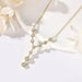 925 Sterling Silver Moissanite Y-Shaped Pendant Necklace SF