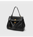 Microfiber Leather Shoulder Bag – Large Square with Lock SF