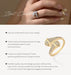 Double Snake Moissanite Ring – S925 Silver Adjustable Design SF