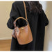 PU Leather Knitted Bucket Bag – Soft Casual Messenger Handbag for Women - Samanta Factory