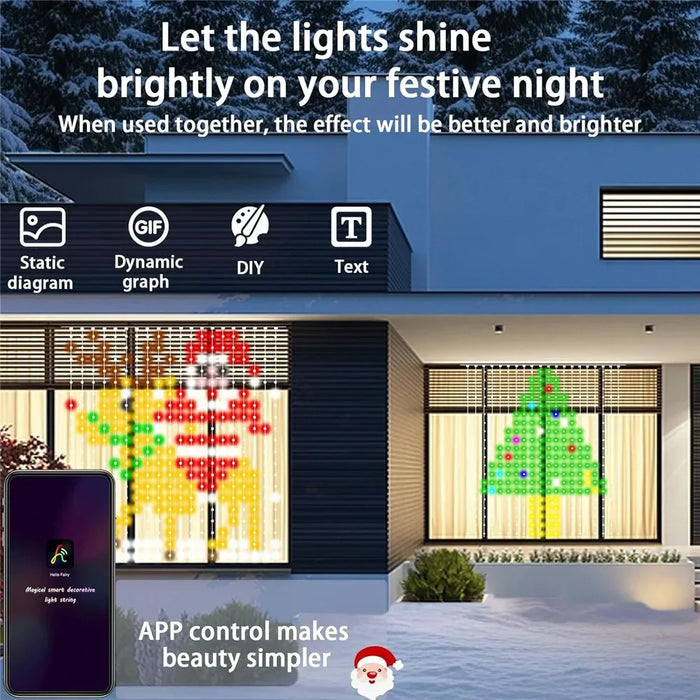 Smart LED Curtain Lights – APP Controlled RGB Fairy String for Christmas Decor - Samanta Factory