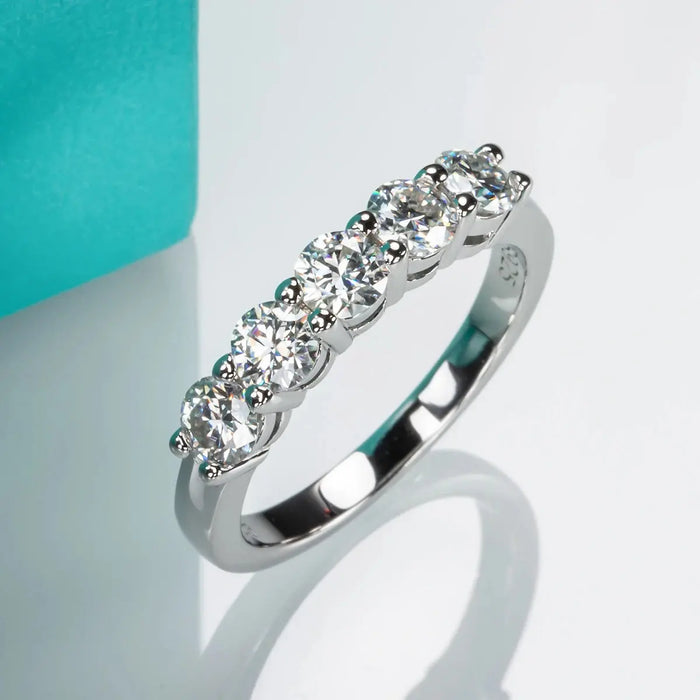 Moissanite Wedding Band Ring – 1.5CT D-Color VVS1 4mm Eternity Band in 925 Silver SF