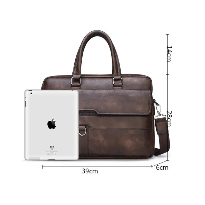 Men’s Business Briefcase – PU Leather Office Work Bag SF