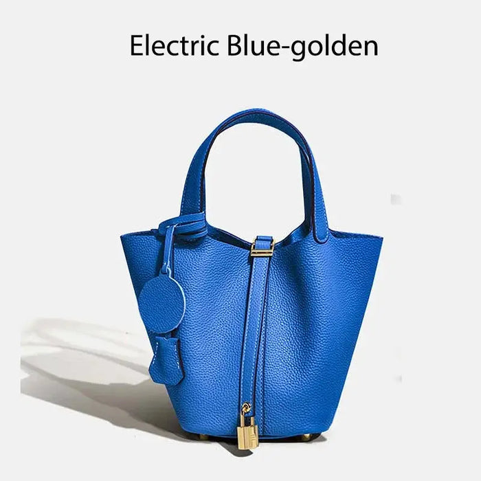 Cowhide Leather Bucket Bag – Soft Fashion for Four Seasons SF