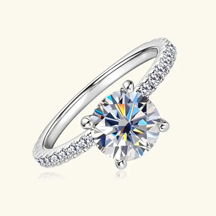 Moissanite Ring – 2ct Round-Cut Solitaire SF