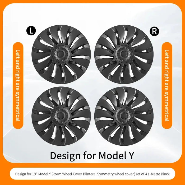 4PCS Design for TESLA Model Y 2020-2024 Vehicle Full Coverage Storm Wheel Cover Cap 19 Inches Wheel Hubcap Automobile Accessorie - Samanta Factory
