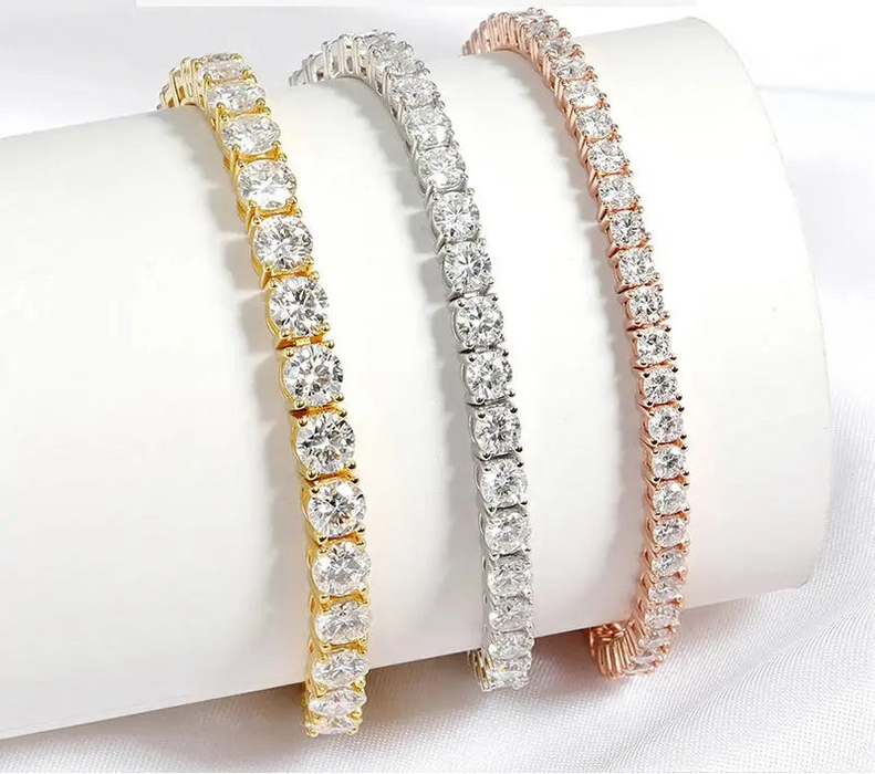 Moissanite Tennis Bracelet – 18K Gold Plated S925 Sterling Silver SF