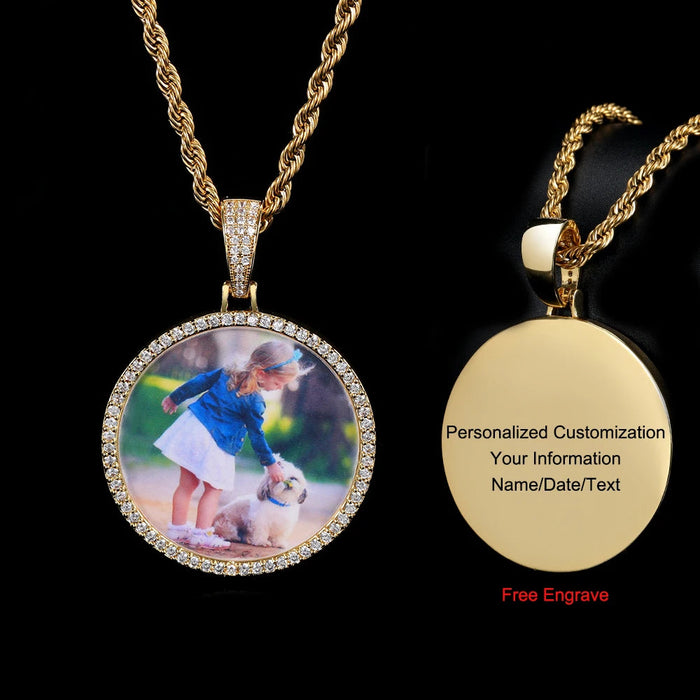 Custom Photo Necklace – Personalized Medallion Picture Pendant Chain SF