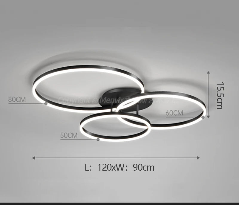 LED Ceiling Light – Art Deco Aluminum Design with Dimmable LED Bulbs - Samanta Factory