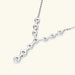 925 Sterling Silver Moissanite Y-Shaped Pendant Necklace SF