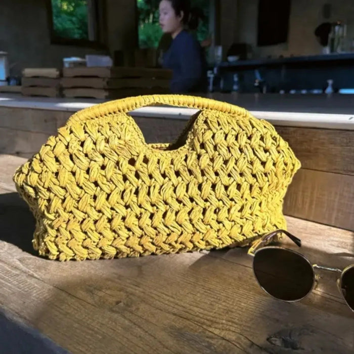 Fashionable Straw Woven Raffia Clutch Bag for Women – Summer Beach, Travel & Evening Purse SF