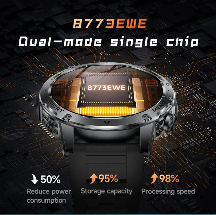 Outdoor Smartwatch – 1000mAh Long Battery & IP69K Waterproof SF