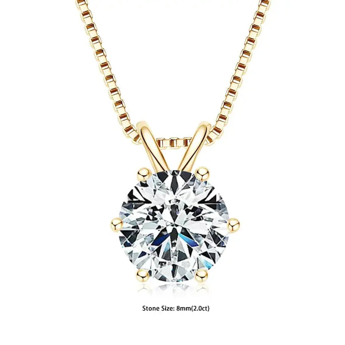 Moissanite Pendant Necklace – D-Color Round Solitaire SF