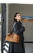 Women's Genuine Cowhide Leather Tote Bag – Large Capacity Suede Velvet Shoulder Handbag SF