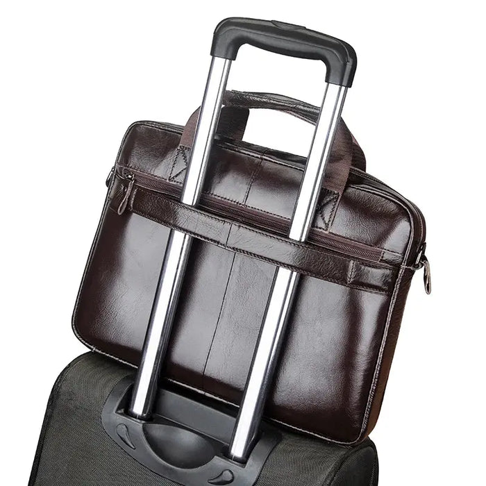 Leather Business Briefcase – 15-Inch Professional Work Bag for Men SF