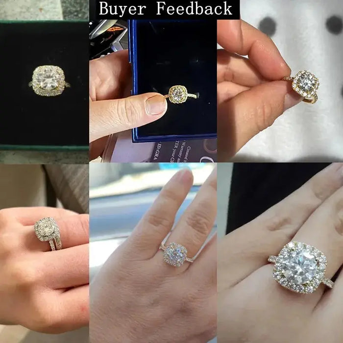 Moissanite Engagement Ring – 2ct D-Color VVS1 in 925 Sterling Silver SF