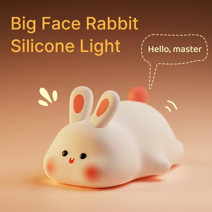 Cute Rabbit Night Light Silicone Lamp – Touch Sensor Soft LED Kids Sleep Light SF