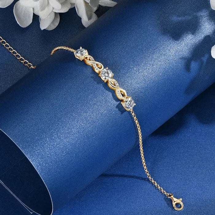 925 Sterling Silver Bracelet – D-Color Moissanite, Certified Fine Jewelry SF